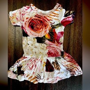 Posh peanut twirl skirt, bodysuit dress 6-12 months.